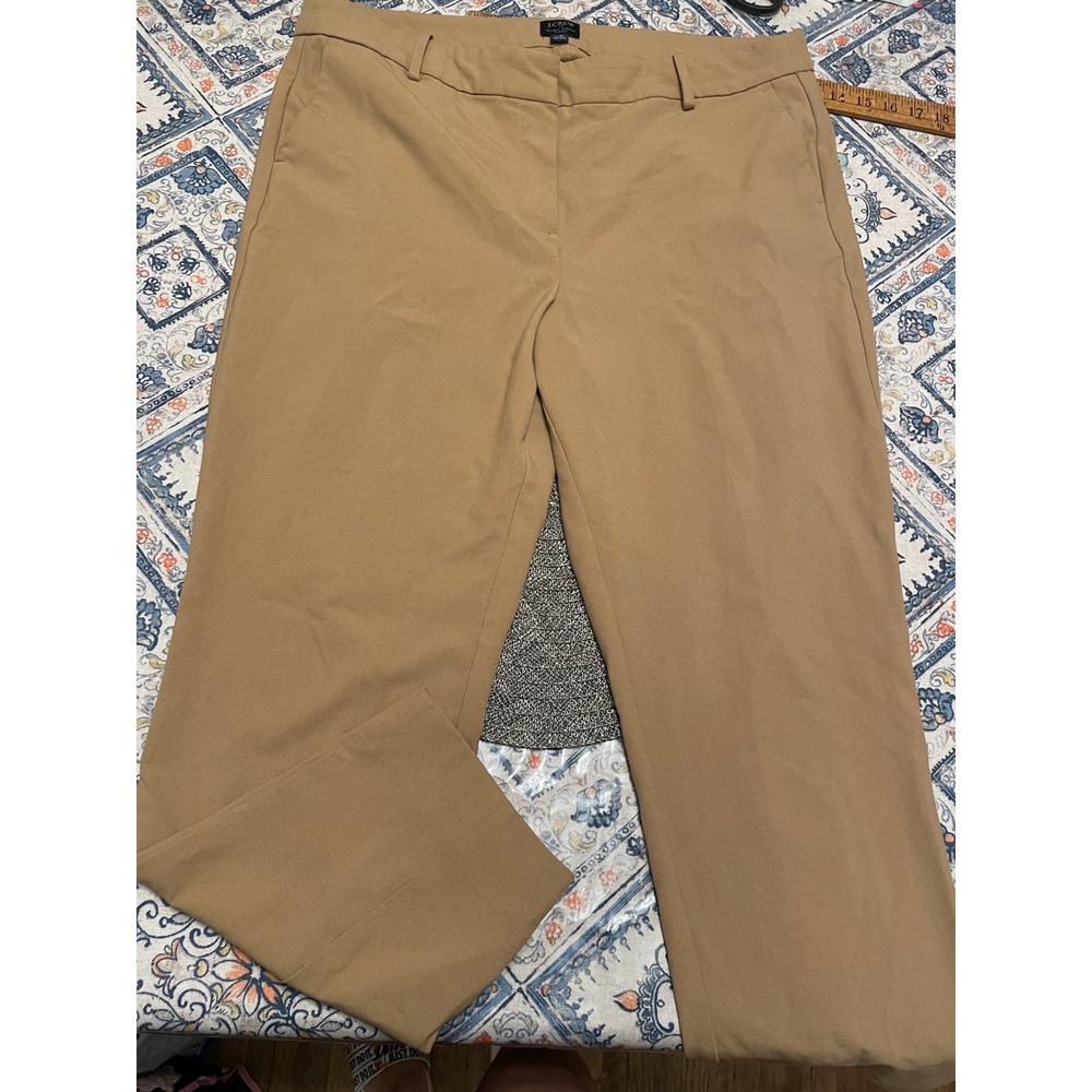 J.Crew Ruby Crop Pant 16 Camel Tan Stretch Re-Imagined Trousers Workwear AF158